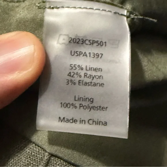 Universal Standard Olive Coastal Linen Pants, Small - Picture 5 of 8